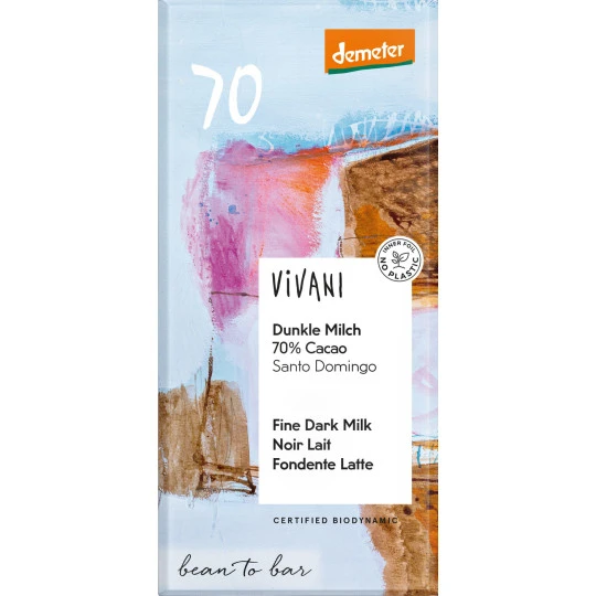 Demeter Vivani Dunkle Milch 70% 90G 3 Demeter Vivani Dunkle Milch 70% 90G