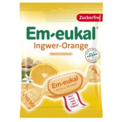 Ingwer- Orange Hustenbonbons Zuckerfrei 75G