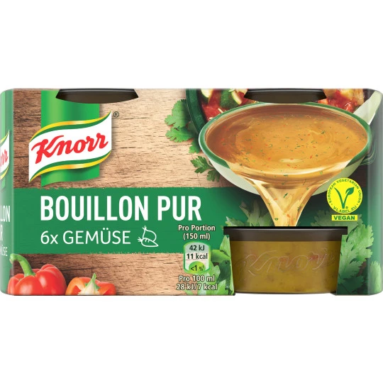 Knorr Bouillon Pur Gemüse 6ST 168G 3 Knorr Bouillon Pur Gemüse 6ST 168G
