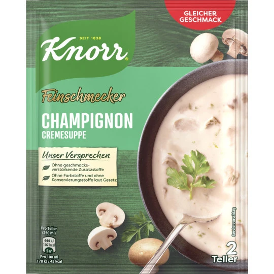 Knorr Feinschmecker Champignon Cremesuppe 45G 3 Knorr Feinschmecker Champignon Cremesuppe 45G