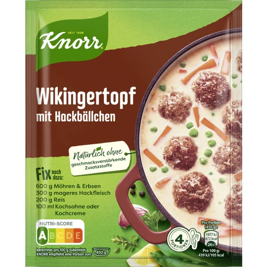 Knorr Fix Für Wikingertopf Mit Hackbällchen 30G 3 Knorr Fix Für Wikingertopf Mit Hackbällchen 30G