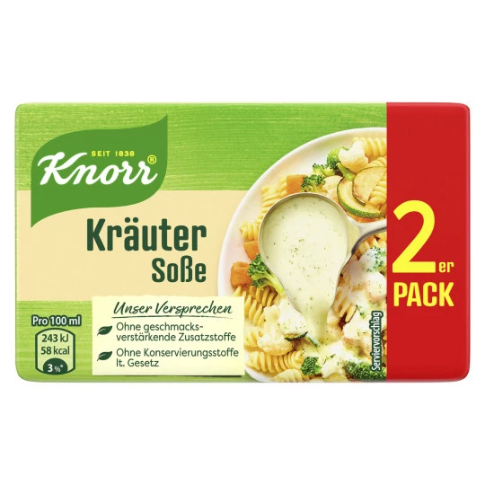 Knorr Kräuter Soße Ergibt 2x 250ML 58G 3 Knorr Kräuter Soße Ergibt 2x 250ML 58G
