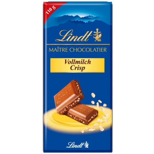Lindt Maitre Chocolatier Vollmilch Crisp 110G 3 Lindt Maitre Chocolatier Vollmilch Crisp 110G