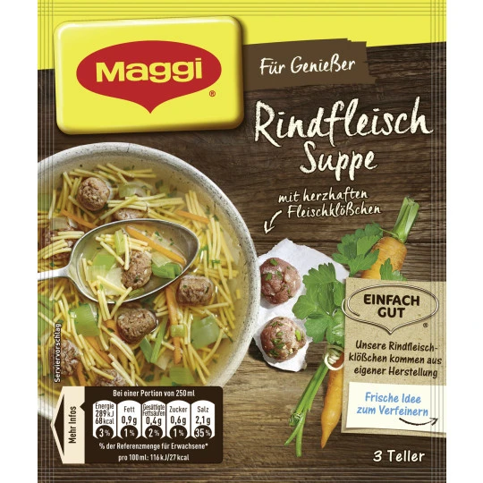 Für Genießer Rindfleisch Suppe Ergibt 750ML 3 Für Genießer Rindfleisch Suppe Ergibt 750ML