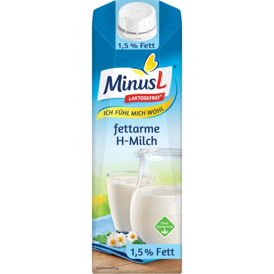 Minus L Fettarme Haltbare Milch 1,5% Laktosefrei 1L 3 Minus L Fettarme Haltbare Milch 1,5% Laktosefrei 1L