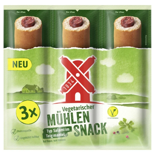 Rügenwalder Mühle Vegetarischer Mühlen Snack Typ Salami Im Teigmantel 3x 40G 3 Rügenwalder Mühle Vegetarischer Mühlen Snack Typ Salami Im Teigmantel 3x 40G