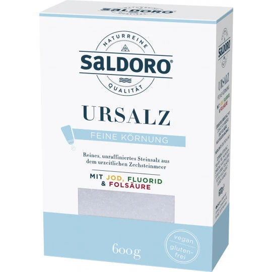 Urmeer Salz Mit Jod, Fluorid & Folsäure 600G 3 Urmeer Salz Mit Jod, Fluorid & Folsäure 600G